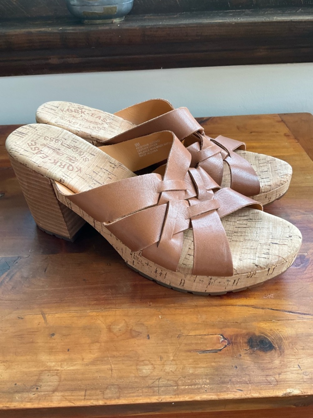 Kork-Ease Brown Charis Cork-Platform Sandals, Size 9